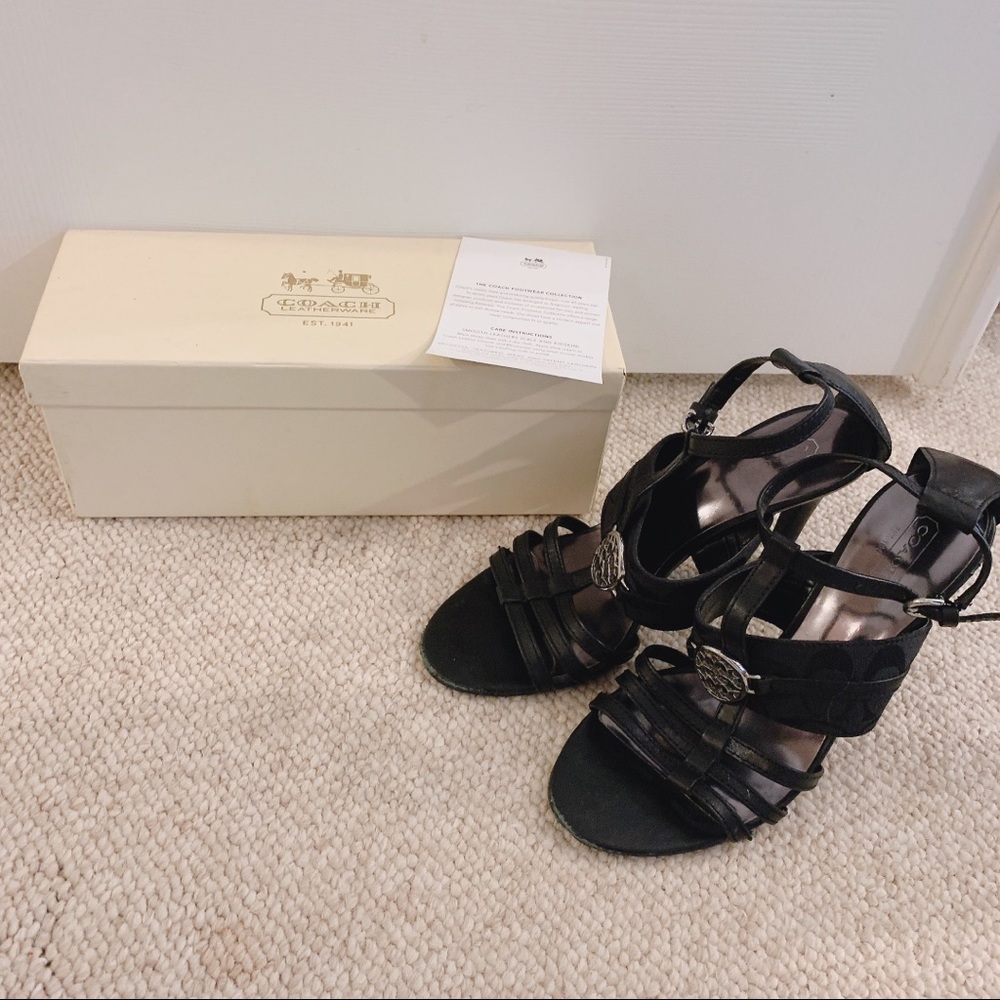 COACH Black Summer Sandals Size 8